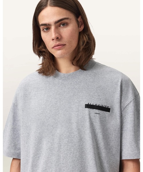ALLSAINTS（オールセインツ）の「REDACT OVERSIZED EMBROIDERED LOGO T-SHIRT | REDACT オーバーサイズ 刺繍 ロゴ Tシャツ（Tシャツ/カットソー・メンズ・グレー系その他・XS/S/M/L/XL）」の6枚目の写真