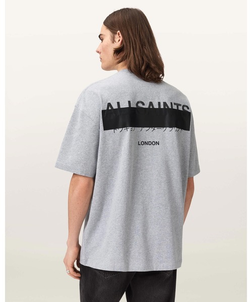 ALLSAINTS（オールセインツ）の「REDACT OVERSIZED EMBROIDERED LOGO T-SHIRT | REDACT オーバーサイズ 刺繍 ロゴ Tシャツ（Tシャツ/カットソー・メンズ・グレー系その他・XS/S/M/L/XL）」の4枚目の写真