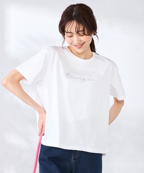 GALLORIA(ギャローリア)の「箔ロゴプリントTシャツ(Tシャツ/カットソー・レディース・ブラック/オフホワイト・LL/L/M/S)」の2枚目の写真