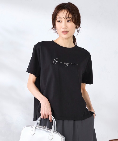 GALLORIA(ギャローリア)の「箔ロゴプリントTシャツ(Tシャツ/カットソー・レディース・ブラック/オフホワイト・LL/L/M/S)」の1枚目の写真