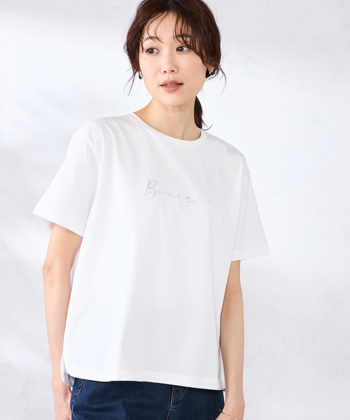 GALLORIA(ギャローリア)の「箔ロゴプリントTシャツ(Tシャツ/カットソー・レディース・ブラック/オフホワイト・LL/L/M/S)」の4枚目の写真