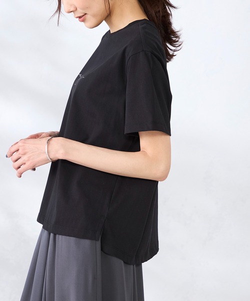 GALLORIA(ギャローリア)の「箔ロゴプリントTシャツ(Tシャツ/カットソー・レディース・ブラック/オフホワイト・LL/L/M/S)」の9枚目の写真
