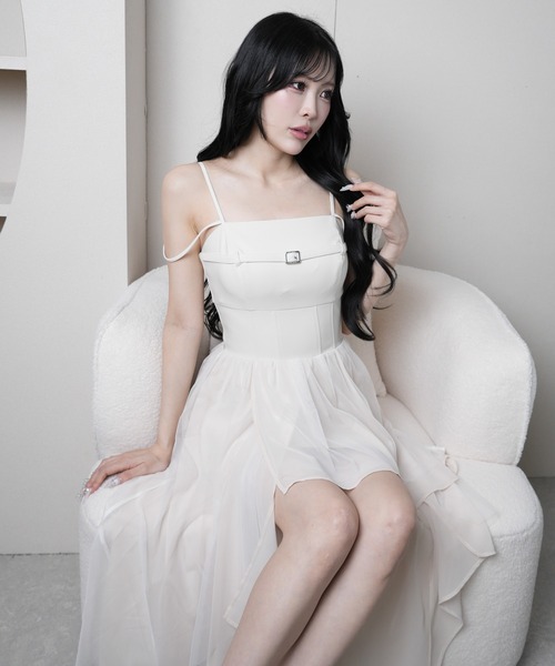 LIPSERVICE(リップサービス)の「シアーボリュームキャミワンピース(ワンピース・レディース・その他1/アイボリー/ブラック・S/M)」の21枚目の写真