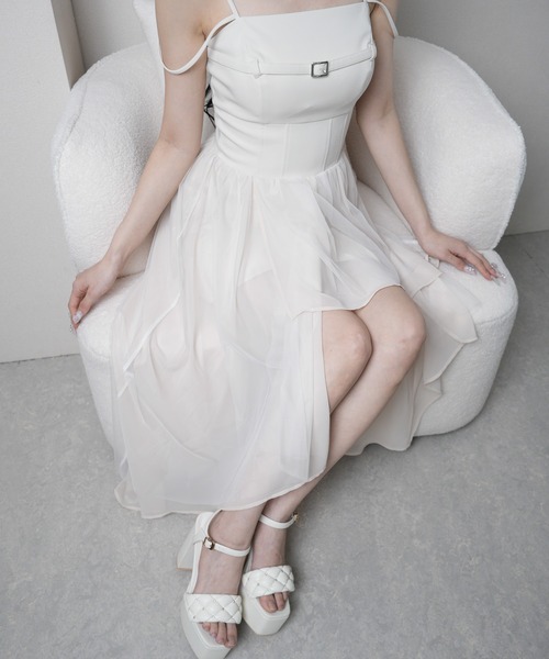 LIPSERVICE(リップサービス)の「シアーボリュームキャミワンピース(ワンピース・レディース・その他1/アイボリー/ブラック・S/M)」の19枚目の写真