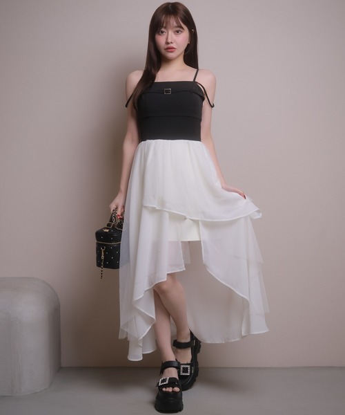 LIPSERVICE(リップサービス)の「シアーボリュームキャミワンピース(ワンピース・レディース・その他1/アイボリー/ブラック・S/M)」の17枚目の写真