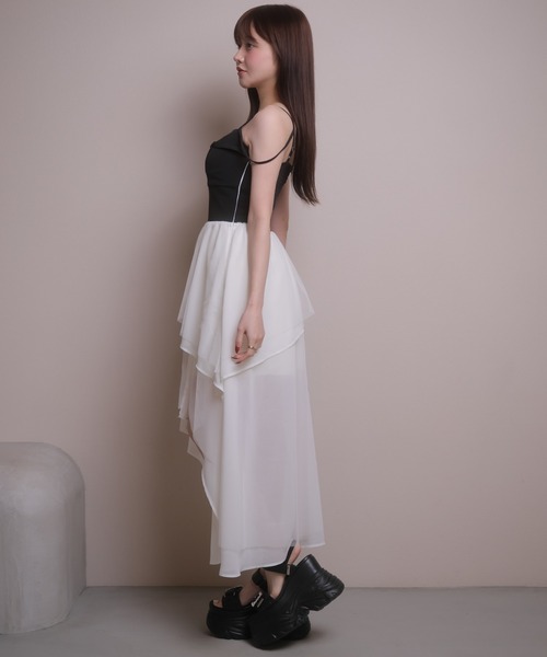 LIPSERVICE(リップサービス)の「シアーボリュームキャミワンピース(ワンピース・レディース・その他1/アイボリー/ブラック・S/M)」の16枚目の写真