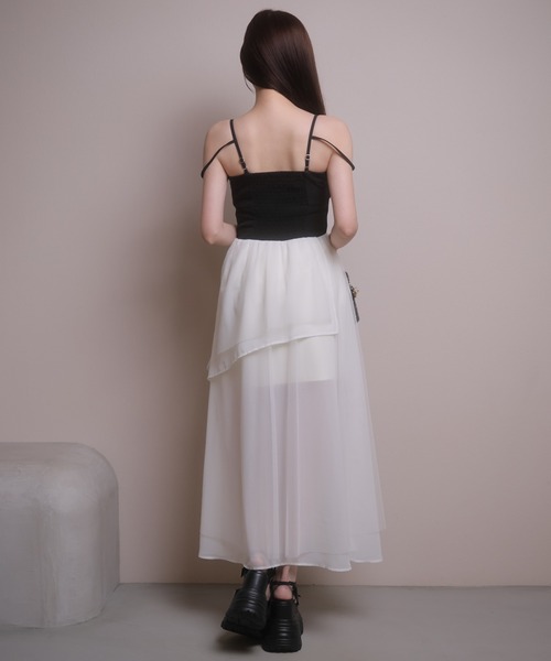 LIPSERVICE(リップサービス)の「シアーボリュームキャミワンピース(ワンピース・レディース・その他1/アイボリー/ブラック・S/M)」の15枚目の写真