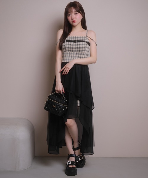 LIPSERVICE(リップサービス)の「シアーボリュームキャミワンピース(ワンピース・レディース・その他1/アイボリー/ブラック・S/M)」の12枚目の写真