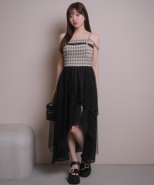 LIPSERVICE(リップサービス)の「シアーボリュームキャミワンピース(ワンピース・レディース・その他1/アイボリー/ブラック・S/M)」の11枚目の写真