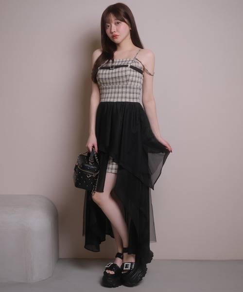 LIPSERVICE(リップサービス)の「シアーボリュームキャミワンピース(ワンピース・レディース・その他1/アイボリー/ブラック・S/M)」の9枚目の写真