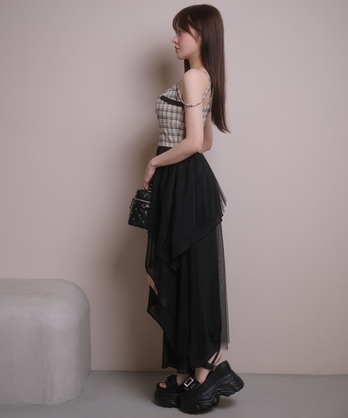 LIPSERVICE(リップサービス)の「シアーボリュームキャミワンピース(ワンピース・レディース・その他1/アイボリー/ブラック・S/M)」の8枚目の写真