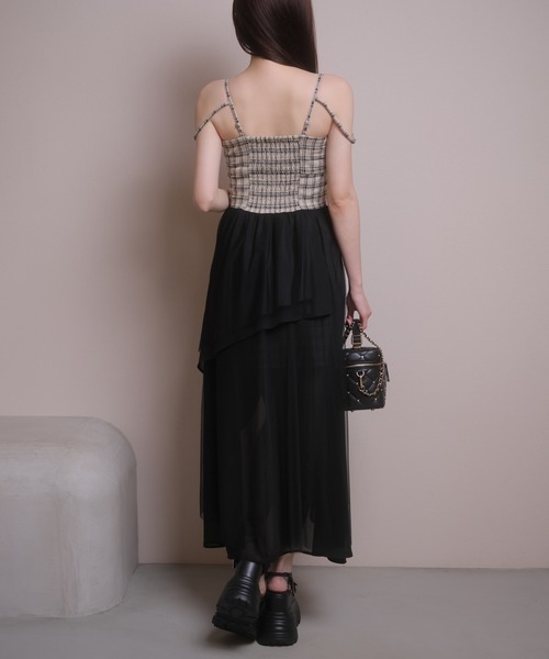 LIPSERVICE(リップサービス)の「シアーボリュームキャミワンピース(ワンピース・レディース・その他1/アイボリー/ブラック・S/M)」の7枚目の写真