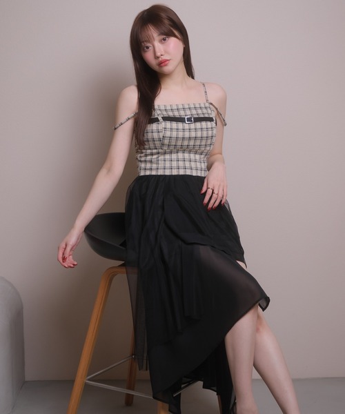 LIPSERVICE(リップサービス)の「シアーボリュームキャミワンピース(ワンピース・レディース・その他1/アイボリー/ブラック・S/M)」の5枚目の写真