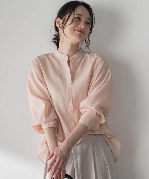 LAUTREAMONT(ロートレアモン)の「シアーバンドカラーブラウス≪洗える≫(シャツ/ブラウス・レディース・ホワイト系その他/ブラウン/ピンク/グリーン・9号)」の18枚目の写真