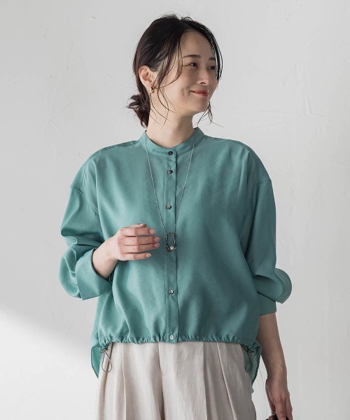 LAUTREAMONT(ロートレアモン)の「シアーバンドカラーブラウス≪洗える≫(シャツ/ブラウス・レディース・ホワイト系その他/ブラウン/ピンク/グリーン・9号)」の22枚目の写真
