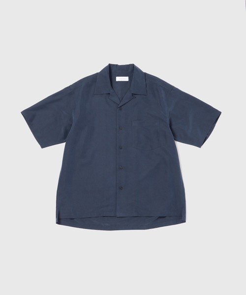 ADAM ET ROPE'（アダムエロペ）の「スエードタッチレーヨン オープンカラー ハーフスリーブ シャツ（シャツ/ブラウス・メンズ・ブラック/ライトグレー/キナリ/ネイビー・M/L）」の4枚目の写真