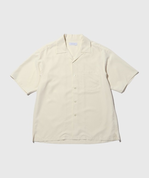 ADAM ET ROPE'（アダムエロペ）の「スエードタッチレーヨン オープンカラー ハーフスリーブ シャツ（シャツ/ブラウス・メンズ・ブラック/ライトグレー/キナリ/ネイビー・M/L）」の2枚目の写真