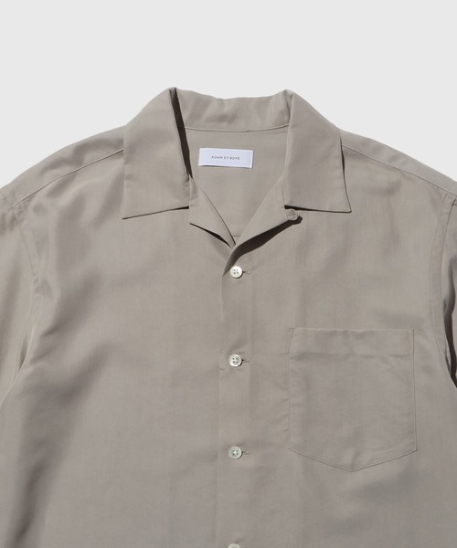 ADAM ET ROPE'（アダムエロペ）の「スエードタッチレーヨン オープンカラー ハーフスリーブ シャツ（シャツ/ブラウス・メンズ・ブラック/ライトグレー/キナリ/ネイビー・M/L）」の5枚目の写真
