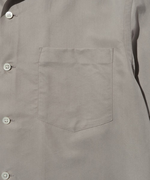 ADAM ET ROPE'（アダムエロペ）の「スエードタッチレーヨン オープンカラー ハーフスリーブ シャツ（シャツ/ブラウス・メンズ・ブラック/ライトグレー/キナリ/ネイビー・M/L）」の6枚目の写真