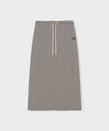 STRIPE LOGO SKIRT (BROWN)