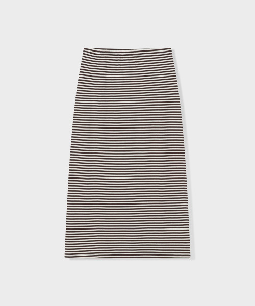 GRUNDEN（グルンデン）の「STRIPE LOGO SKIRT (BROWN)（スカート・レディース・その他・OS）」の2枚目の写真