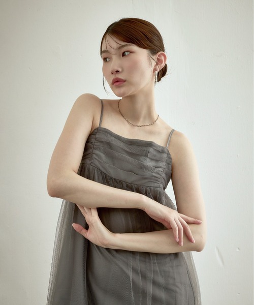 Kana(カナ)の「ボリュームチュールジャケット2点セットワンピースドレス パーティー ドレス 結婚式 お呼ばれ オケージョン(ドレス・レディース・ブラック/チャコールグレー/ベージュ/ブラウン・S/M/L)」の17枚目の写真