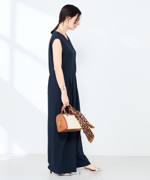 NOLLEY’S Sophi（ノーリーズソフィ）の「ウォッシャブルエアリージョーゼットオールインワン（つなぎ/オールインワン・レディース・ネイビー/ブラック・38/36）」の6枚目の写真