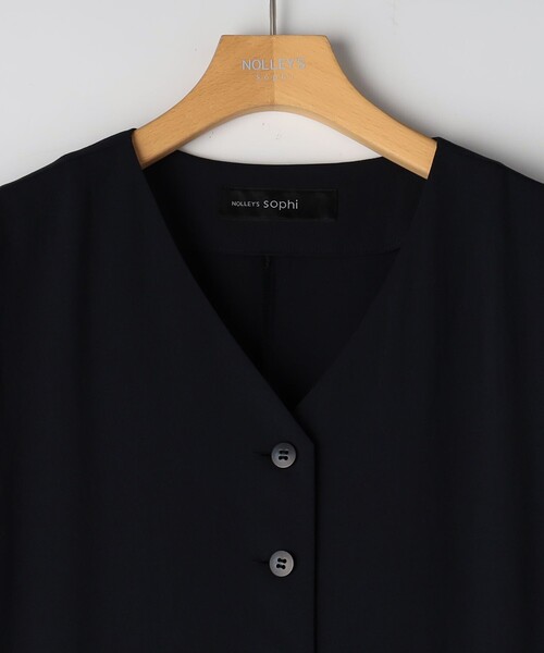 NOLLEY’S Sophi（ノーリーズソフィ）の「ウォッシャブルエアリージョーゼットオールインワン（つなぎ/オールインワン・レディース・ネイビー/ブラック・38/36）」の20枚目の写真