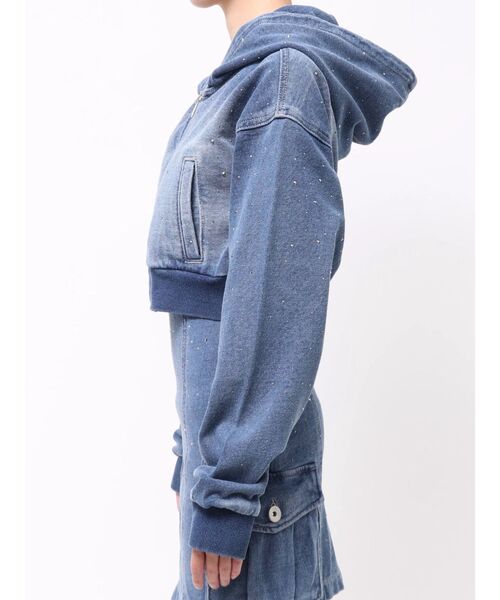 GYDA(ジェイダ)の「gradation bijouカットデニムパーカー【セットアップ着用可能】(パーカー・レディース・ライトブルー/ブルー・FREE)」の18枚目の写真