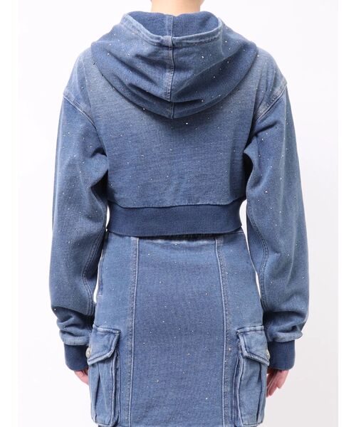 GYDA(ジェイダ)の「gradation bijouカットデニムパーカー【セットアップ着用可能】(パーカー・レディース・ライトブルー/ブルー・FREE)」の19枚目の写真