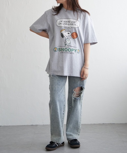 NutmegMills(ナツメグミルズ)の「【NUTMEG/ナツメグ】 PeanutsバスケT(Tシャツ/カットソー・メンズ・ブラック/チャコール/ホワイト/グレー/ネイビー・LL/M/L)」の19枚目の写真