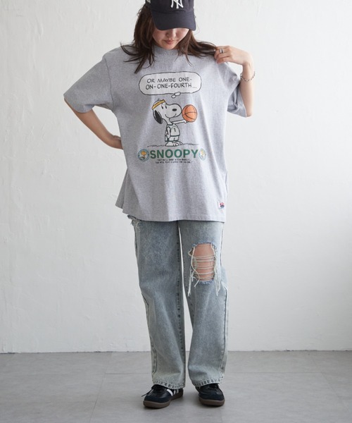 NutmegMills(ナツメグミルズ)の「【NUTMEG/ナツメグ】 PeanutsバスケT(Tシャツ/カットソー・メンズ・ブラック/チャコール/ホワイト/グレー/ネイビー・LL/M/L)」の20枚目の写真