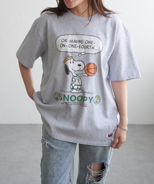 NutmegMills(ナツメグミルズ)の「【NUTMEG/ナツメグ】 PeanutsバスケT(Tシャツ/カットソー・メンズ・ブラック/チャコール/ホワイト/グレー/ネイビー・LL/M/L)」の15枚目の写真