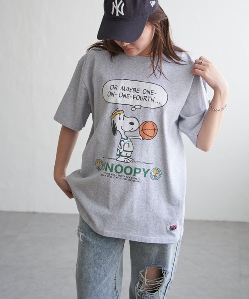 NutmegMills(ナツメグミルズ)の「【NUTMEG/ナツメグ】 PeanutsバスケT(Tシャツ/カットソー・メンズ・ブラック/チャコール/ホワイト/グレー/ネイビー・LL/M/L)」の16枚目の写真