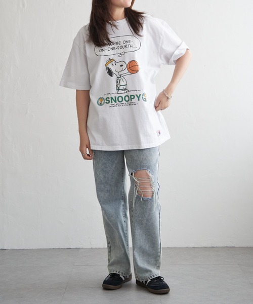 NutmegMills(ナツメグミルズ)の「【NUTMEG/ナツメグ】 PeanutsバスケT(Tシャツ/カットソー・メンズ・ブラック/チャコール/ホワイト/グレー/ネイビー・LL/M/L)」の11枚目の写真