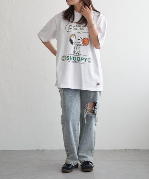 NutmegMills(ナツメグミルズ)の「【NUTMEG/ナツメグ】 PeanutsバスケT(Tシャツ/カットソー・メンズ・ブラック/チャコール/ホワイト/グレー/ネイビー・LL/M/L)」の13枚目の写真