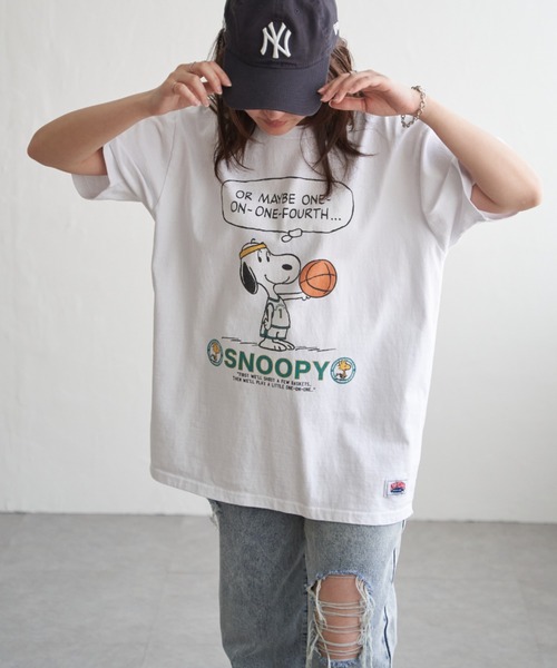 NutmegMills(ナツメグミルズ)の「【NUTMEG/ナツメグ】 PeanutsバスケT(Tシャツ/カットソー・メンズ・ブラック/チャコール/ホワイト/グレー/ネイビー・LL/M/L)」の8枚目の写真