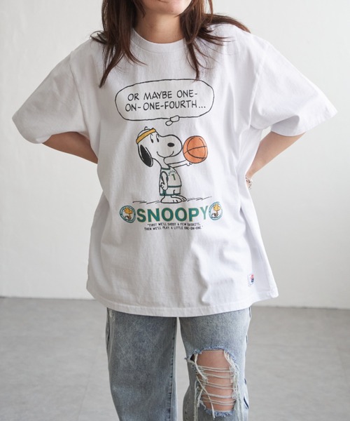 NutmegMills(ナツメグミルズ)の「【NUTMEG/ナツメグ】 PeanutsバスケT(Tシャツ/カットソー・メンズ・ブラック/チャコール/ホワイト/グレー/ネイビー・LL/M/L)」の7枚目の写真