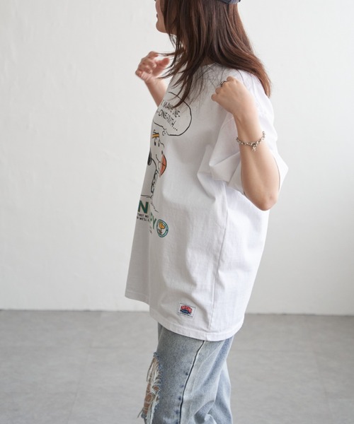 NutmegMills(ナツメグミルズ)の「【NUTMEG/ナツメグ】 PeanutsバスケT(Tシャツ/カットソー・メンズ・ブラック/チャコール/ホワイト/グレー/ネイビー・LL/M/L)」の9枚目の写真