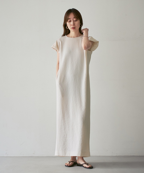 Noble(ノーブル)の「【洗える】ELENI/エルニ ビローギャザーワンピース(ワンピース・レディース・ホワイト系その他/ブラウン・36/38)」の20枚目の写真