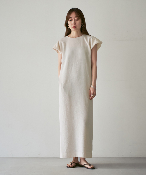 Noble(ノーブル)の「【洗える】ELENI/エルニ ビローギャザーワンピース(ワンピース・レディース・ホワイト系その他/ブラウン・36/38)」の3枚目の写真