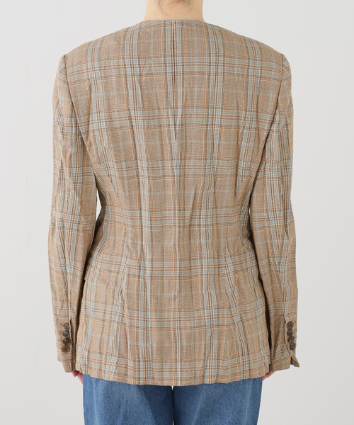 journal standard L'essage(ジャーナルスタンダードレサージュ)の「RECTO/レクト CLINKLE VINTAGE CHECK JACKET (CAMEL) ジャケット RW26SWJK006CM(その他アウター・レディース・ベージュ・SMALL)」の3枚目の写真