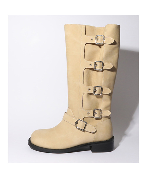 APTO(アプト)の「カウレザー カゼン バイカーブーツ AFFB013(ブーツ・レディース・ブラック/Beige・22.5cm/23cm/24cm/24.5cm/25cm/23.5cm)」の2枚目の写真