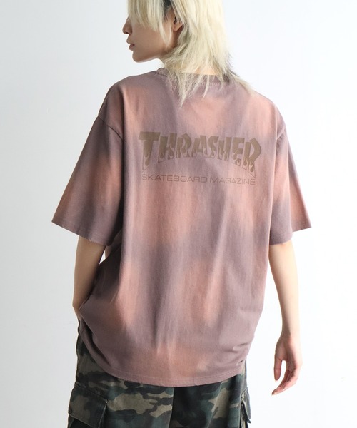 THRASHER(スラッシャー)の「【THRASHER/スラッシャー】ヴィンテージライク スプレー加工 半袖Tシャツ(Tシャツ/カットソー・メンズ・ネイビー/ブラック/ピンク/ブラウン・XL/L/M)」の2枚目の写真