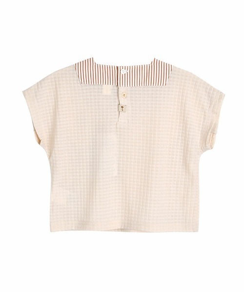 moimoln(モイモルン)の「スクェアネックシンボルロゴトップス(Tシャツ/カットソー・キッズ・ベージュ・120cm/110cm/100cm/90cm)」の2枚目の写真