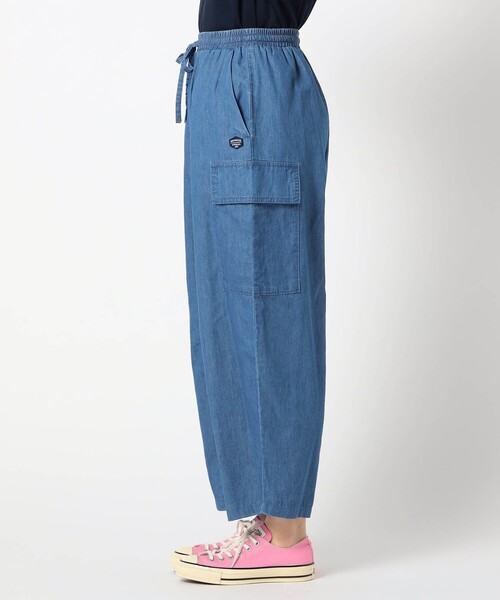 BROOKLYN OVERALL(ブルックリンオーバーオール)の「【BROOKLYN OVERALL 】カーゴポケット付きバレルレッグパンツ(デニムパンツ・レディース・ネイビー・L/M)」の6枚目の写真
