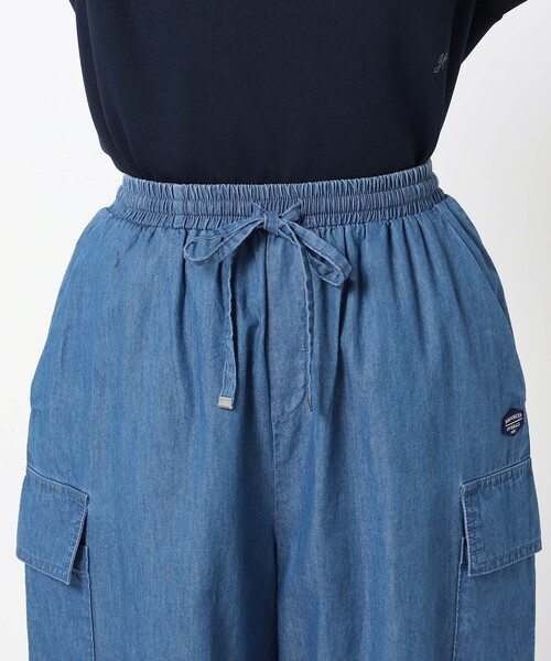BROOKLYN OVERALL(ブルックリンオーバーオール)の「【BROOKLYN OVERALL 】カーゴポケット付きバレルレッグパンツ(デニムパンツ・レディース・ネイビー・L/M)」の7枚目の写真