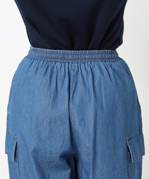 BROOKLYN OVERALL(ブルックリンオーバーオール)の「【BROOKLYN OVERALL 】カーゴポケット付きバレルレッグパンツ(デニムパンツ・レディース・ネイビー・L/M)」の9枚目の写真