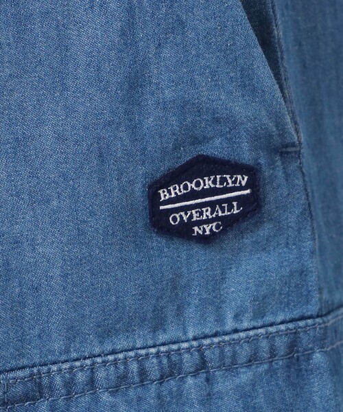 BROOKLYN OVERALL(ブルックリンオーバーオール)の「【BROOKLYN OVERALL 】カーゴポケット付きバレルレッグパンツ(デニムパンツ・レディース・ネイビー・L/M)」の12枚目の写真