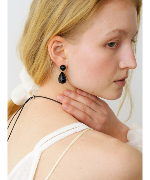 LOVE ME MONSTER（ラブミーモンスター）の「Bold Gem Drops Earrings (L261MER010)（ピアス（両耳用）・レディース・ブラック/ホワイト・FREE）」の6枚目の写真